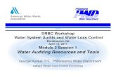 DRBC Workshop Water System Audits and Water Loss Control · 2015. 1. 21. · 6Water Research Foundation Research Reports 6Textbooks 6 - type “water loss control” in search box;