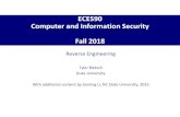 ECE590 Computer and Information Security Fall 2018people.duke.edu/~tkb13/courses/ece590-sec-2018fa/slides/14-reverse.pdfAnti-reverse engineering •Basics: Turn off debug symbols (-g)