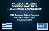 EVIDENCE INFORMED DECISION MAKING IN HEALTHCARE …€¦ · EVIDENCE INFORMED DECISION MAKING IN HEALTHCARE MANAGEMENT HOPE Management Exchange Programme James Costelloe and Rhona