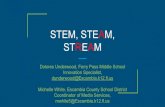 STEM, STEAM, STREAM - Cloudinary · STEM, STEAM, STREAM Dolores Underwood, Ferry Pass Middle School Innovation Specialist, dunderwood@Escambia.k12.fl.us Michelle White, Escambia County