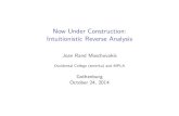 Now Under Construction: Intuitionistic Reverse Analysisjoan/techgothenburghandout.pdf · Now Under Construction: Intuitionistic Reverse Analysis Joan Rand Moschovakis Occidental College