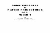 GAME CAPSULES PLAYER PROJECTIONS FOR …...LeSean McCoy amassed a 5-10-0 rushing line and a 1-6-0 receiving line. Mike Gillislee (Patriots) scored Buffalo’s only touchdown of the