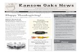 2015 Thirty-Five Years of Ransom Oaks ...ransomoaks.com/wp-content/uploads/newsletter/2015... · Nov 9, Dec 14 The annual election for Ransom Oaks Board of Directors will take place