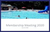 Membership Meeting 2020 · 2020. 6. 10. · • Membership Dues • Summer 2020: $75,066 • Summer 2019: $102,407 • Drop in income this year of $27,341 • PLAN FOR 2020/2021 •