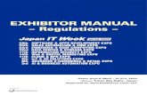 EXHIBITOR MANUAL...EXHIBITOR MANUAL − Regulations − Organised by Dates: April 8 (Wed) – 10 (Fri), 2020 Venue: Tokyo Big Sight, JapanOrganised by: Reed Exhibitions Japan Ltd.