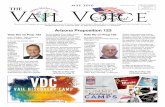 MAY 2016 THE Vail Voice · 2016. 4. 30. · PRESORT STANDARD US POSTAGE PAID Tucson, AZ PERMIT No. 1710 ECRWSS Postal Customer The community newspaper serving Vail, Rita Ranch, Corona