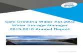 Safe Drinking Water Act 2003 Water Storage …...2016/10/19  · LWM Local Water Manager MVIA Murray Valley Irrigation Area OFI Opportunity for Improvement RC Regional Coordinator