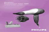 Powerprotect Salon 2000 · 2003. 11. 13. · and direct the cool airflow at your hair to fix your style. 5 Dry your hair by making brushing movements with the hairdryer at a small