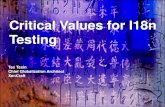 Critical Values for I18n Testingi18nqa.com/iuc37-Texin-Critical values for i18n testing.pdfTex Texin Chief Globalization Architect XenCraft Critical Values for I18n Testing