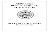 NEBRASKA PUBLIC SERVICE COMMISSION · TITLE 291 - NEBRASKA PUBLIC SERVICE COMMISSION CHAPTER 1 - RULES OF COMMISSION PROCEDURE 001.10 Executive Director means the designated person