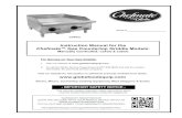 Instruction Manual for the Chefmate™ Gas Countertop ... · any existing gas. (Main gas valve is supplied by your local gas company.) 3.Turn “ON/OPEN” the main gas valve to the