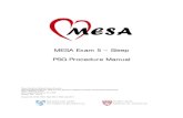 MESA Exam 5 â€“ Sleep PSG Procedure Manual MESA Exam 5 â€“ Sleep PSG Procedure Manual Sleep Medicine
