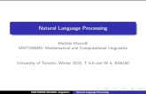 Natural Language Processingmatilde/LinguisticsToronto16.pdf · Natural Language Processing Matilde Marcolli MAT1509HS: ... Stemming: stripping o a xes and word formation and extract