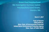 Brown Pond Neighborhood Site Investigation Summary Update ...€¦ · •1986-Present: Owned by Town of Danvers/undeveloped and fenced 3. 4. Brown Pond – Initial Investigation ...