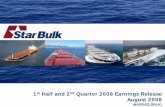 1 Half and 2 Quarter 2008 Earnings Releasestarbulk.irwebpage.com/files/Star_Bulk_Q2Presentation.pdfPage 2 Safe Harbor Statement Except for the historical information contained herein,