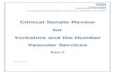 Clinical Senate Review for Yorkshire and the Humber Vascular … · 2017. 2. 9. · Clinical Senate . Clinical Senate Review . for . Yorkshire and the Humber Vascular Services. Part