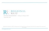 Investor Presentation - Regional REIT/media/Files/R/Regional... · 2018. 9. 11. · Investor Presentation ... Sale – Turnford Place, Cheshunt , £17.25m office (+20.6% over 31 Dec