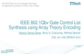 IEEE 802.1Qbv Gate Control List Synthesis using Array Theory … · 2019. 2. 14. · 3 G 2 G 1 G 0 Time G 7 G 6 G 5 G 4 G 3 G 2 G 1 G 0 t 0 O C t 1 C C C O C C C C t 2 C O C C C C