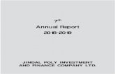 7 Annual Report 2018-2019 - Jindal Poly Investment and ...jpifcl.com/financial/Jindal Poly Investment Annual Report 2019.pdf|2 | ANNUAL REPORT 2018-2019 JINDAL POLY INVESTMENT AND