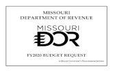 MISSOURI DEPARTMENT OF REVENUE · 2018. 10. 2. · Missouri Department of Revenue The Department of Revenue was established in 1945 by the Missouri Constitution to serve as the central