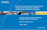 Overview of Two Hydrogen Energy Storage Studies: …and Blending in Natural Gas Pipelines California Hydrogen Business Council, Hydrogen and Fuel Cell Summit Marc W. Melaina, Ph.D.