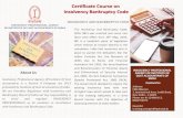 Certificate Course on Insolvency Bankruptcy Code · 2020. 3. 18. · Certificate Course on Insolvency Bankruptcy Code INSOLVENCY AND BANKRUPTCY CODE The Insolvency and Bankruptcy