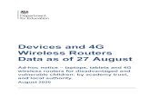 Devices and 4G wireless routers progress data as of …...Devices and 4G Wireless Routers Data as of 27 August Ad-hoc notice – laptops, tablets and 4G wireless routers for disadvantaged