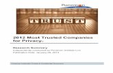 2012 Most Trusted Companies for Privacy MTC Report FINAL.pdf2013/01/28  · disruptive technologies such as social media, smart mobile devices and geo-tracking tools. Fifty-five percent