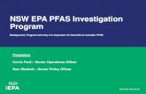 NSW EPA PFAS Investigation Program · Section 149 (2) Planning Certificate • In the absence of current s59 CLM Act notification for PFAS, Councils need to use other information