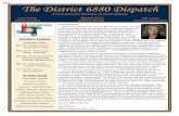 The District 6880 Dispatch - Dothan Rotary · 2010. 3. 1. · March 2010 The Future of Rotary Is in Your Hands. Page Four Area Eight Update The Clubs of Rotary District 6880 Area