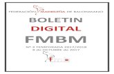 BOLETIN DIGITAL FMBM · 2020. 4. 29. · BOLETIN DIGITAL Nº 3 TEMPORADA 2017/2018 8 de OCTUBRE de 2017 Página 3/59 NOTICIAS INDICE KEMPA NUEVA MARCA DE ROPA OFICIAL DE LA FEDERACIÓN