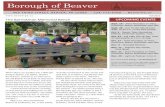 Borough of Beaver · 2016. 10. 24. · NEWSLETTER Borough of Beaver recently moved back to the county and ... October and end in early December, depending on the weather. Leaves are