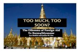 The Dilemma of Foreign Aid To Burma/Myanmar · To Burma/Myanmar Lex Rieffel and James W. Fox ... The Paris Declaration Incentives for donor professionals Key challenges Implications