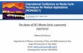 The dawn of PET Monte Carlo: a personal experiencepeople.na.infn.it/~mettivie/MCMA presentation/16 Aula... · 2018. 6. 4. · the kinetic energy range 15–120 MeV”, Nuclear Instruments