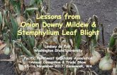 Lessons from Onion Downy Mildew & Stemphylium Leaf Blight · 2018. 2. 9. · Onion Downy Mildew & Stemphylium Leaf Blight Lindsey du Toit, Washington State University Pacific Northwest