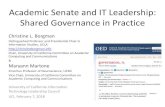 Academic Senate and IT Leadership: Shared Governance in ...christineborgman.info/wp-content/uploads/2018/02/...Feb 07, 2018  · Shared governance with the Academic Senate is one of
