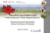 Canadian Agriculture and International Trade Negotiations€¦ · to remain competitive in global markets. Exporters of agricultural products (2008 & 2013) Exporting countries: Value