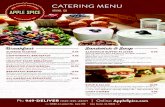 CATERING MENU - Apple Spice...with steamed vegetables, Caesar salad, and sourdough bread with garlic butter. COUNTRY STYLE BBQ 9.95 Pulled pork or barbecued beef sandwich served with