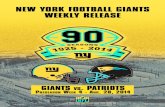 NEW YORK FOOTBALL GIANTS WEEKLY RELEASE...GIANTS ON THE WEB Giants.com is the only place to find exclusive audio, including live broadcasts of Head Coach Tom Coughlin’s press conferences,