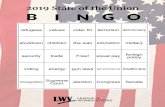 2019 State of the Union - League of Women Voters · 2019 State of the Union BINGO. 2019 State of the Union BINGO. 2019 State of the Union BINGO. 2019 State of the Union BINGO. Use