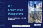 M.S. Construction Management - jefferson.edu• SDN 601 Principles and Methods of Sustainable Design. Required Construction Management Courses PLAN OF STUDY • Capstone Courses •
