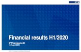 Financial results H1/20201bcb3283-f5fe-4509-b377-b7a...Financial results H1/2020 Minor variances due to rounding possible 3 Shaping the future of digital business gft.com LQ¼P H1/2020