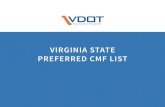 VIRGINIA STATE PREFERRED CMF LIST ... VIRGINIA STATE PREFERRED CMF LIST 2 Table 1: Virginia State Preferred