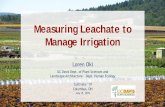 Measuring Leachate to Manage Irrigation - Map Your Show · 2019. 7. 15. · Leachate — the volume of water that drains from a container after irrigation is completed — can be