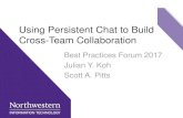 Using Persistent Chat to Build Cross-Team Collaboration · 2020. 6. 19. · established Slack teams –Slack Enterprise? •Northwestern IT investigating: –Cisco WebEx and Spark