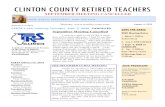 CLINTON COUNTY RETIRED TEACHERS...CLINTON COUNTY RETIRED TEACHERS Website: August 4, 2020 THE DECEMBER CCRTA MEETING I hope we can have a December CCRTA meeting. I pray each day that
