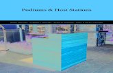 Podiums & Host Stations...1/2” thick clear acrylic podium Square sided design Depth Width Height in: 24 23.5 46.75 cm: 61 68 119 Model 5006 1/2” thick clear acrylic podium Open