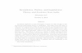 Incumbency, Parties, and Legislatures: Theory and Evidence from … · 2019. 9. 9. · e ect of anti-defection laws is not driven by speci c years of data, the fragmentation 3. of