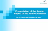 Presentation of the Annual Report of the Auditor General · 2020. 8. 28. · Bureau du vérificateur général 2015 Annual Report Follow-Up to Recommendations from Previous Years