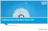 Conference Call on Half-yearly Report 2020...1H/2020 new and pipeline business1) ... –Financial Solutions • Cash financing (South Africa, Japan) –Financial Solutions • Reserve